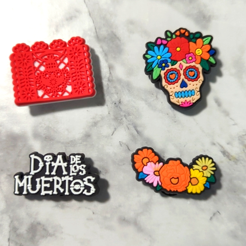 Crocs Shoe Charms Sugar Skull Design for Halloween Day of dead crocs sho…